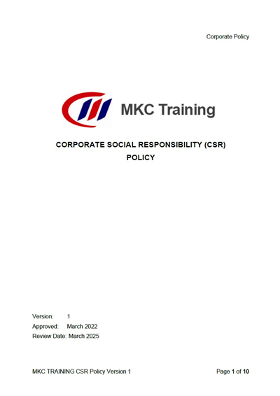 CORPORATE SOCIAL RESPONSIBILITY (CSR) POLICY